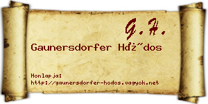 Gaunersdorfer Hódos névjegykártya